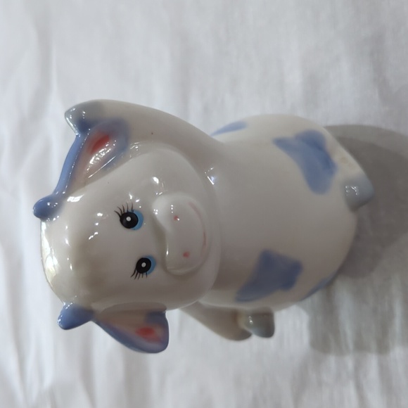 Vintage white blue spots Pig bank - Picture 1 of 5